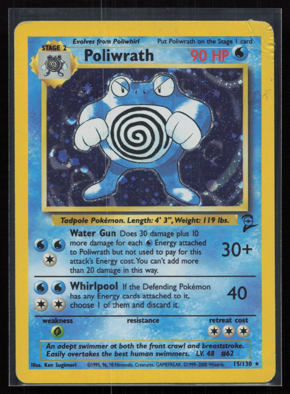 Poliwrath 15/130 Base Set 2 Pokemon TCG Card dmg