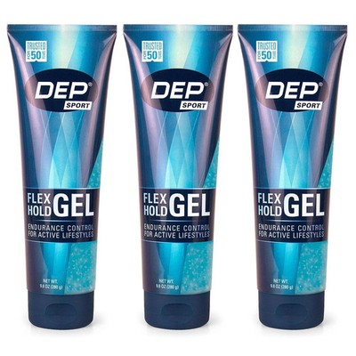 DEP Flex Hold Styling Gel 9.8oz x3 Alcohol-Free Flake-Free Keratin All Hair 3PK