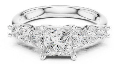 Certified Princess 1.6 Ct Lab Grown Diamond Women Engagement Ring 925 Silver