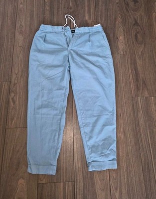 HUGO BOSS Herren Hose 33/32 Hellblau Stretch Jogger Chino Casual Sommer