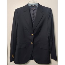 Brooks Brothers Loro Piana Italy New Zeeland Merino Wool Blazer Black Gold Sz 6