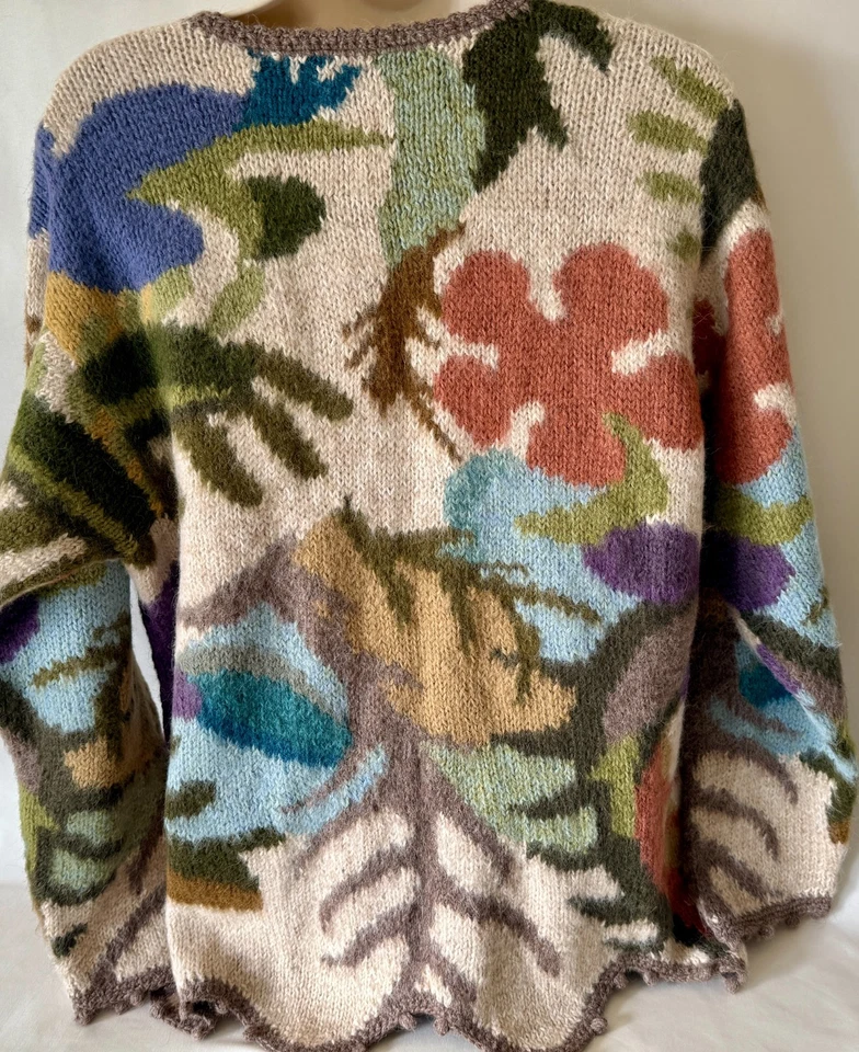 Women’s Peruvian Connection Kaffe Fassett Alpaca Wool V Neck Cardigan Size L - Image 3 of 4