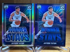 Jayson Tatum 2024-25 Donruss Optic  Winner Stays Holo Silver + Purple Prizm #2