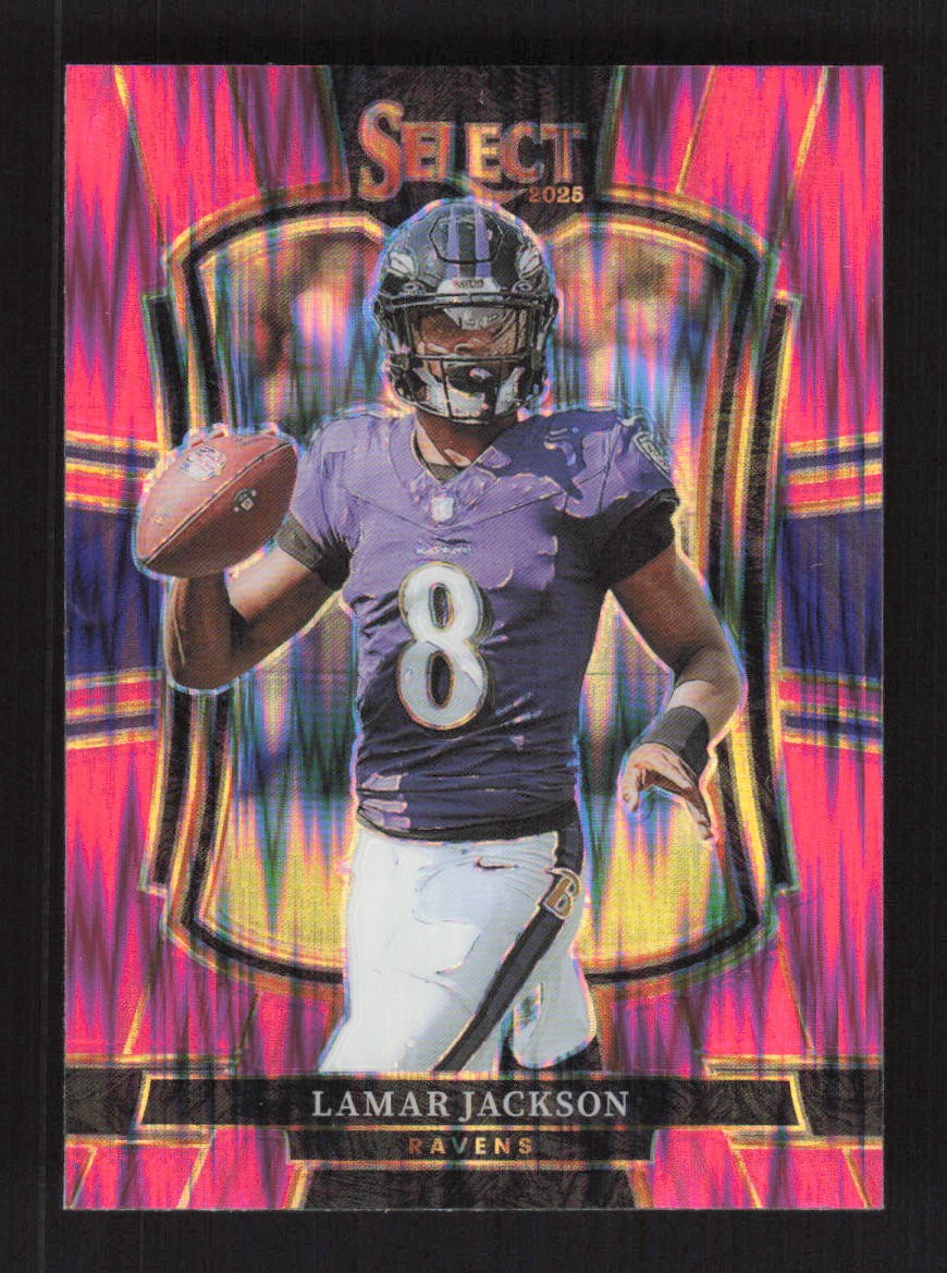 Lamar Jackson 2025 Panini Select Pink Prizm Shock #160