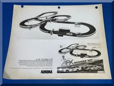 1970s AURORA AFX 8x10 BLACK & WHITE GLOSSY PHOTO HO 2105 RACE CAR SET RIVERSIDE