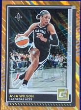 A'ja Wilson 2025 Panini Donruss Orange Laser /199 #82 Aces MVP