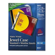 Avery Inkjet CD/DVD Jewel Case Inserts Matte ...