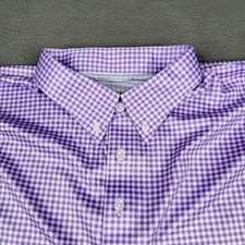 Collars  Co. Dress Collar Polo Shirt Mens 2XL Purple Gingham Lightweight
