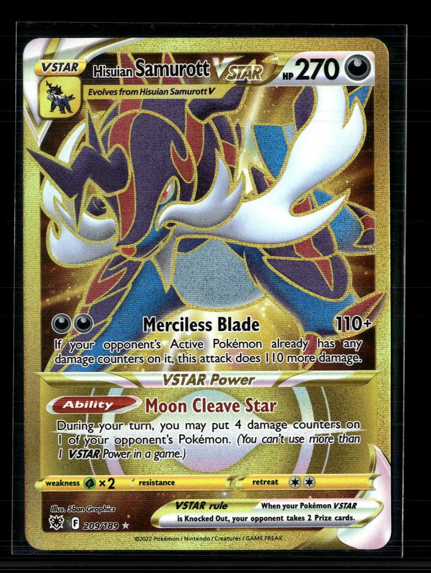Pokemon 2022 Astral Radiance Hisuian Samurott VSTAR HR #209/189