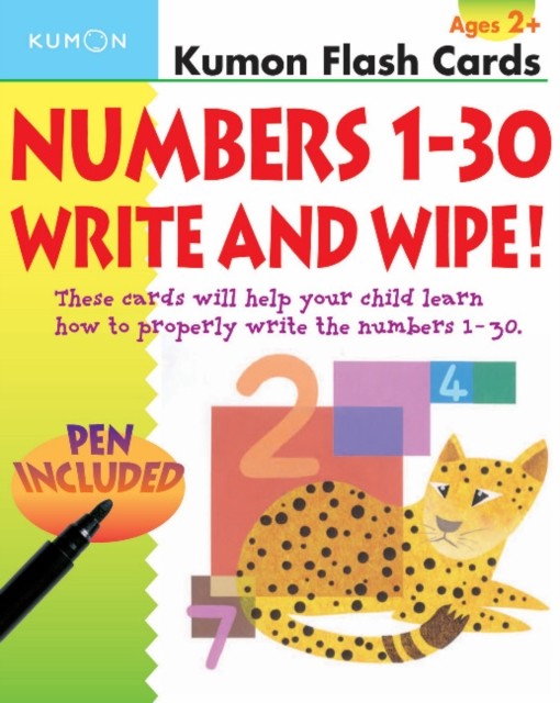 Numbers 1-30 Write & Wipe Flash Cards by Kumon 9781933241081