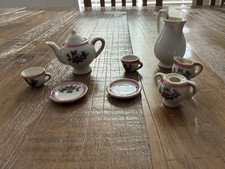 Mini Incomplete Set Tea Set Porcelain Nice Pieces And All White Bonus Piece