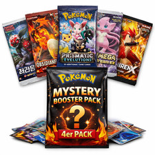 Pokémon Mystery Booster Bundle – 4 versiegelte Booster (DE/EN/KR)–limitierte Auf
