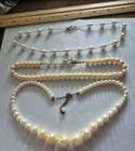 3 Pearl bead NECKLACES ready to wear Vintage estate costume jewelry LOT