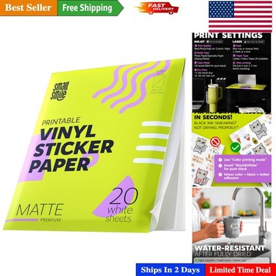 Customizable High-Performance Vinyl Sticker Paper - 20 Sheets, Lifetime