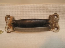 Vintage Heavy Duty Gate / Door Pull Handle 5 3/4" across Base 4 Holes with/Hardw