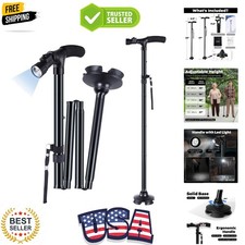 Walking Cane for Men Women: Walking Canes with LED Light Folding Walking Stic...