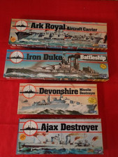 Mpc Lot Of 4- 1600 Model Kits Devonshire Ajax Destroyer Iron Duke Etc Nos