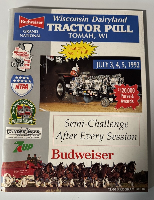 1992 NTPA Tomah Wisconsin Dairyland Tractor Truck Pulling Program Banter Bros