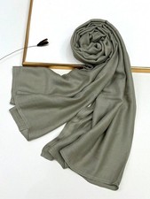 Bean Green Soft Solid Hijab Shawl Breathable Elegant Headwrap Daily Wear