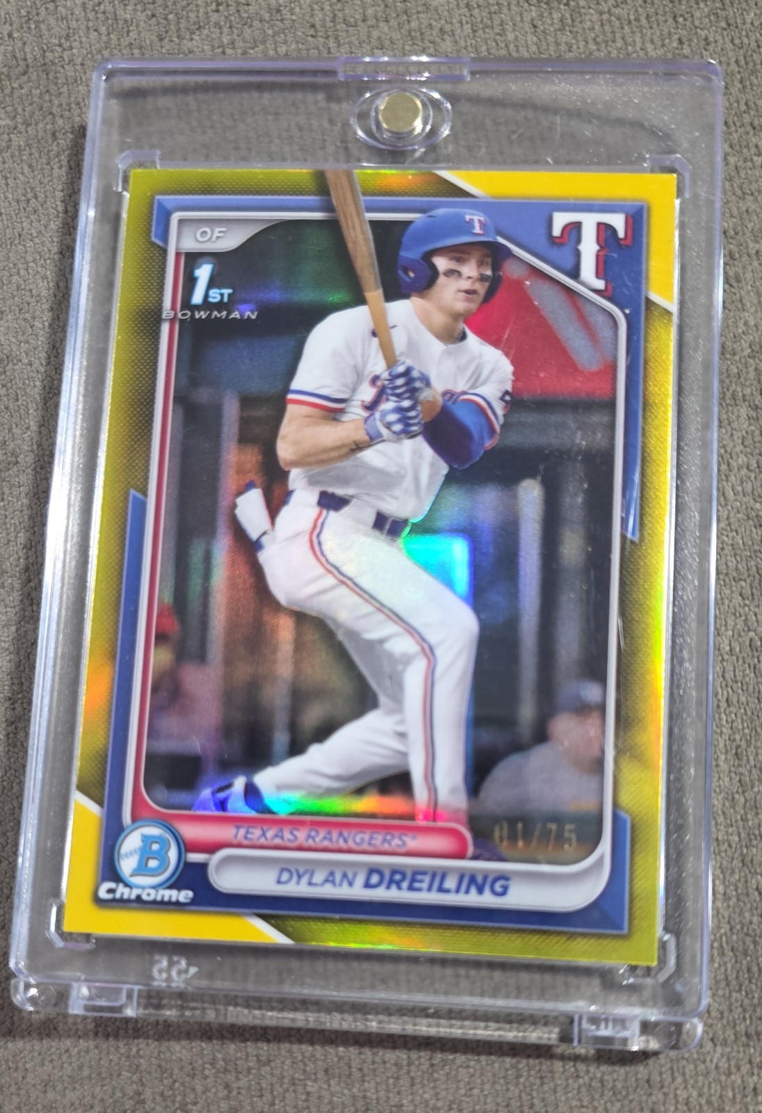 2024 Bowman Draft - Chrome Dylan Dreiling #BDC-42 Yellow Refractor /75 (RC)