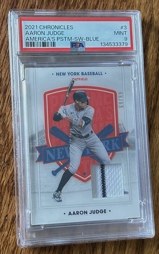 2021 Chronicles Aaron Judge Americas PSTM- blue relic #69/99 PSA 9 MINT  Yankees