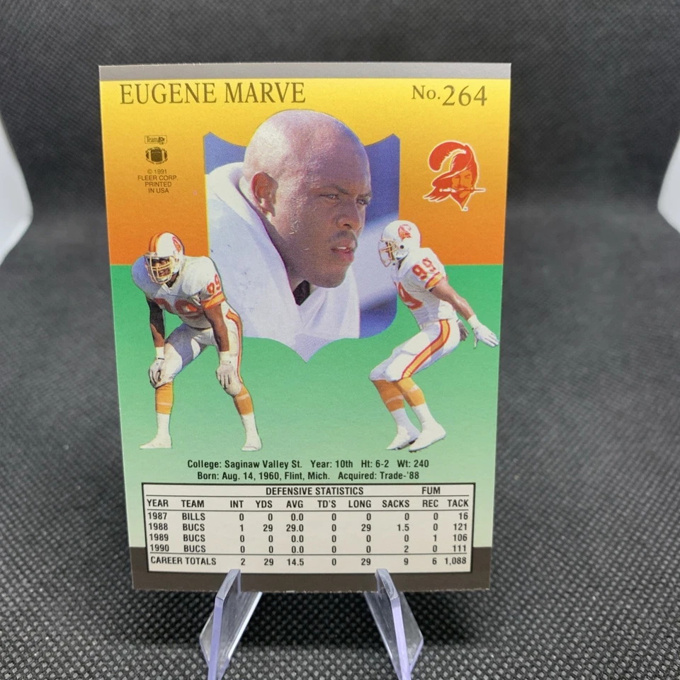 1991 Fleer Ultra #264 Eugene Marve  Buccaneers - Image 2 of 2