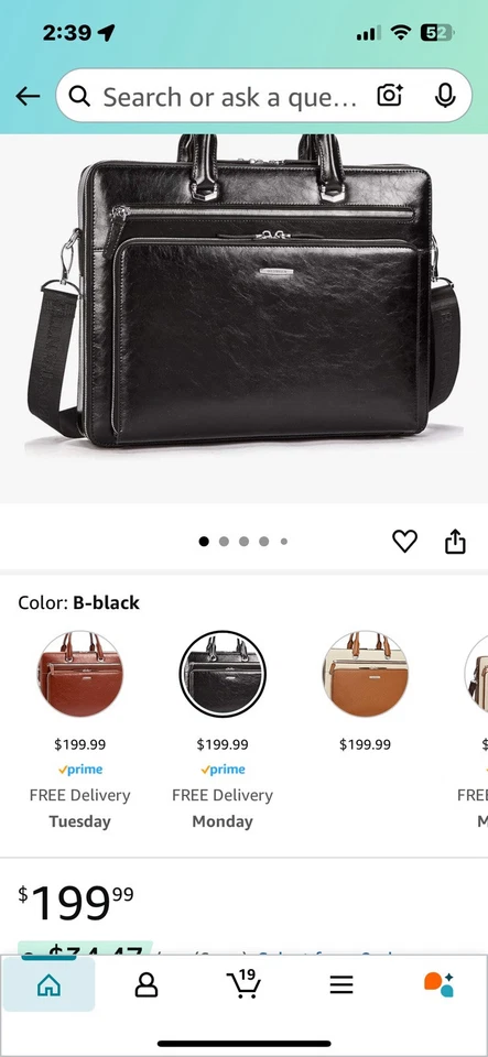 Elegante maletín de cuero negro para hombre y mujer de Bostanen - 50% de descuento al por menor Foto 4 de 4