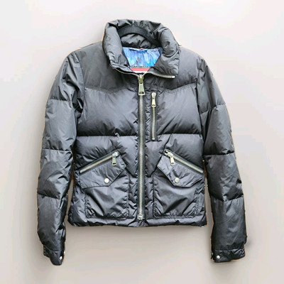 Authier Ski Puffer Jacket - Black & Silver Zips - XS Extra Small