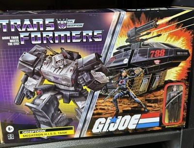 Transformers GI Joe X Crossover Megatron Hiss Tank with Baroness Figure New