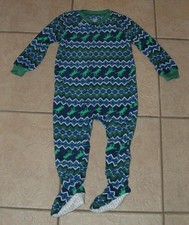 NEW NWOT Boys Sz 24 Months Soft Fleece Dinosaur Print Footed Sleeper CARTER'S
