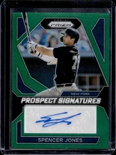 2024 Panini Prizm Spencer Jones Prospect Signatures Green Auto Yankees PS-SJ