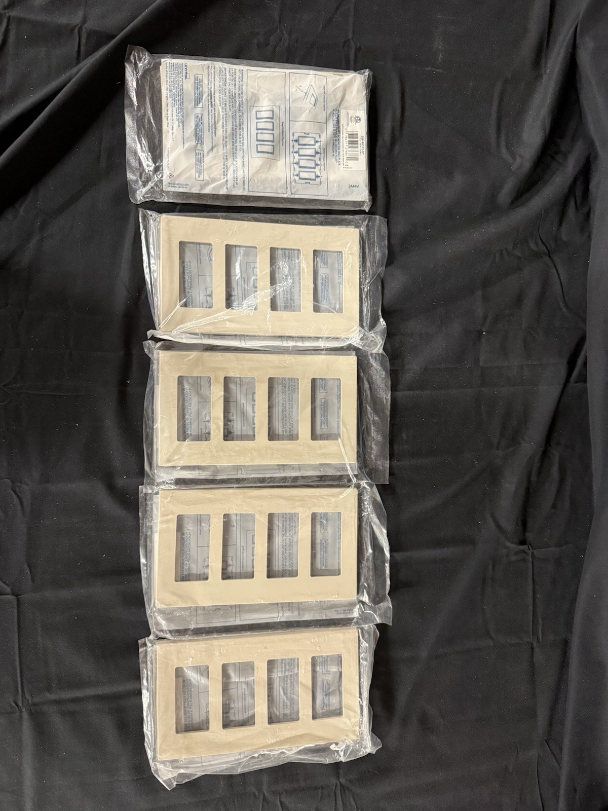 Leviton 4-Gang Light Almond Rocker Polycarbonate Standard Sc