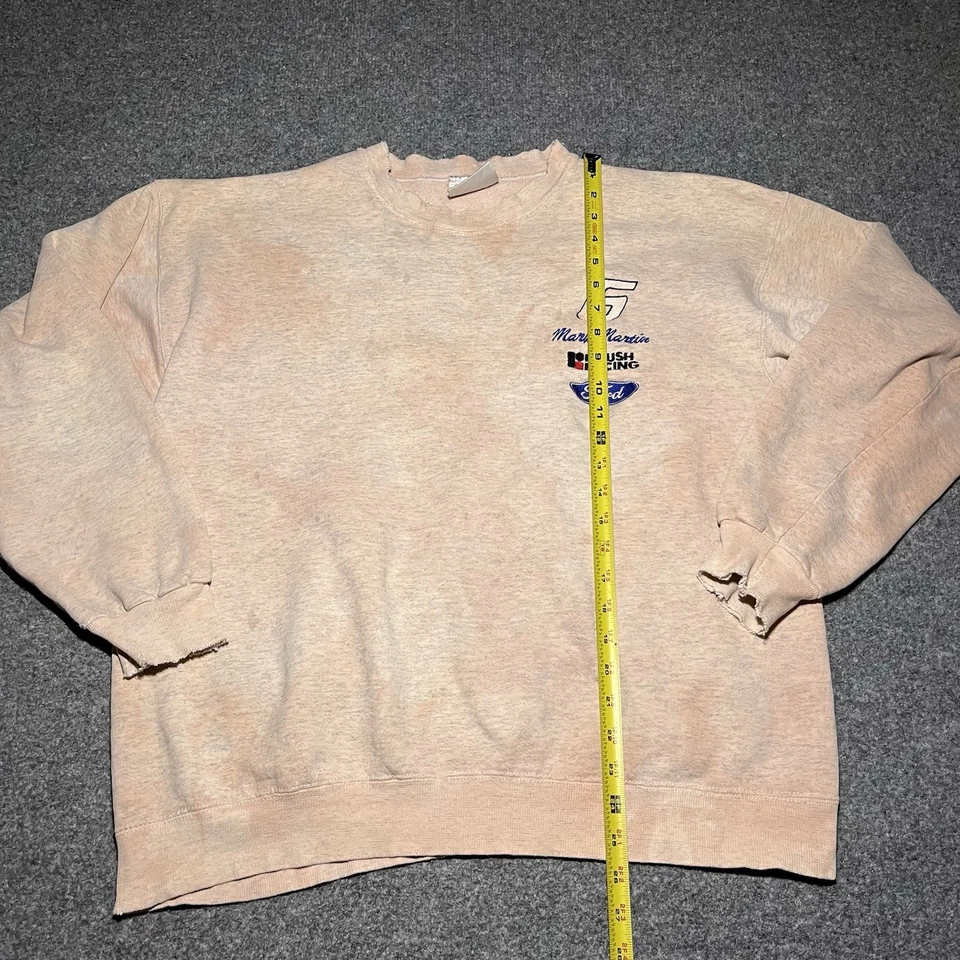 Sudadera De Colección Nascar Para Hombre Grande Teñida de Rosa Valvoline Racing Mark Martin Y2K Foto 3 de 4