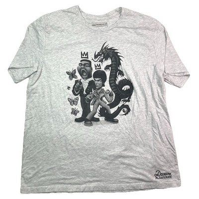 Dosbrak Superare Muhammad Ali Bruce Lee Dragon Crown Art Gray T-Shirt Men 3XL