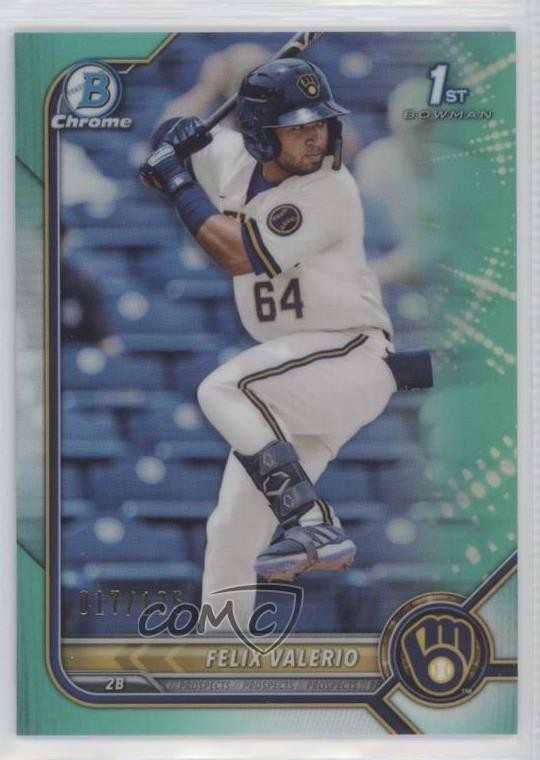 2022 Bowman Chrome Prospects Aqua Refractor /125 Felix Valerio #BCP-128 0i1j