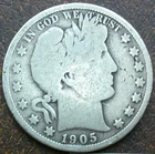 US 1905 Barber Half Dollar  **