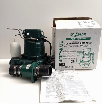 #ad ZOELLER M57 B Submersible Sump Pump Vertical Float 115V 43GPM 3 10HP MSRP $281 $134.99