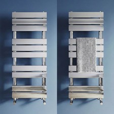 Towel Rail Radiator Bathroom Heater Chrome Designer Flat Panel Central Heating