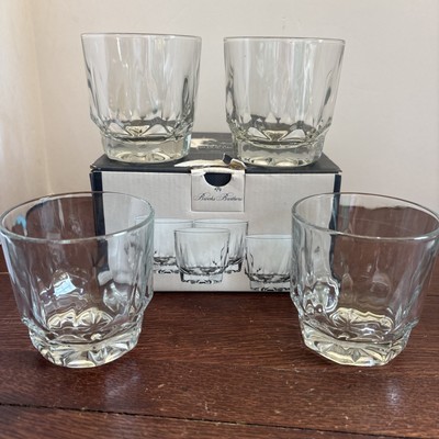Brooks Brothers Set of 4 Prism DOF Whiskey Glasses New In Damaged Box