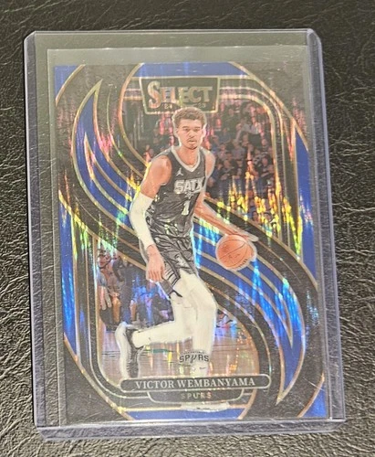 2024-25 Panini Select - Premier Level Victor Wembanyama #102 Blue Flash Prizm/99