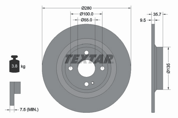 2X Bremsscheibe Hinterachse FüR Fiat Mazda Abarth 124 Spider MX-5 RF Targa IV-image