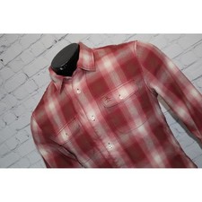 Original Penguin Button Down Mens Medium Red Plaid Heritage Slim Fit Long Sleeve