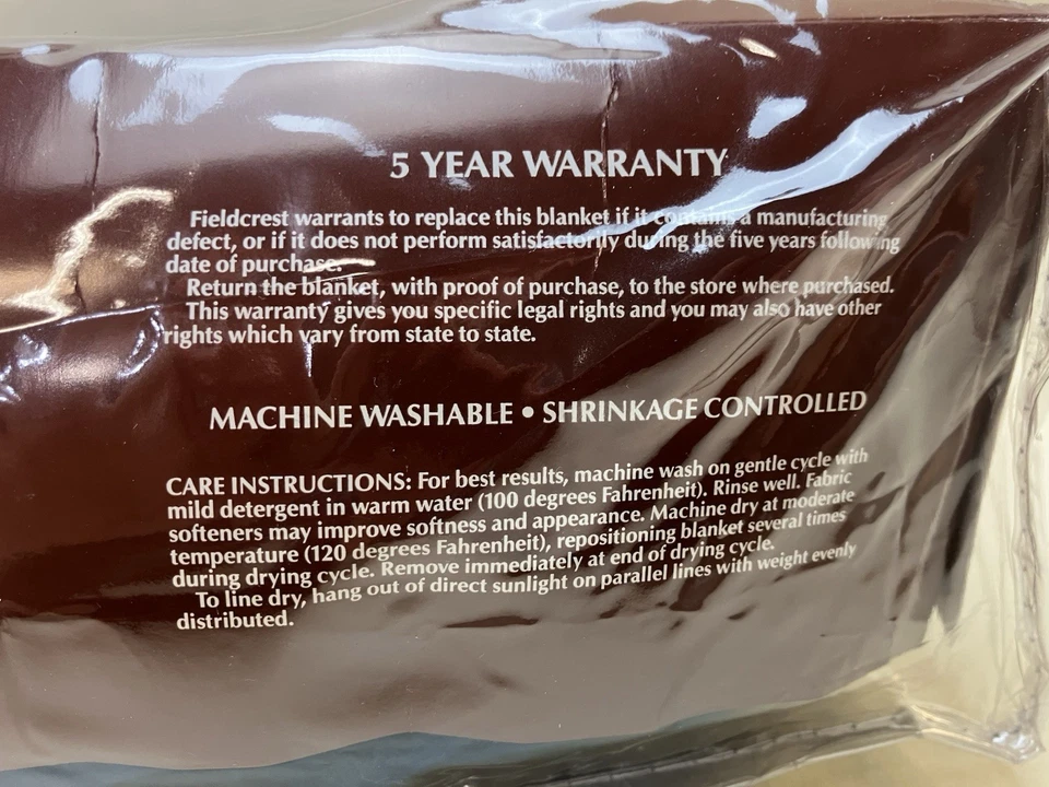 Vtg Fieldcrest Touch Of Class Navy Blue 100% Acrylic Satin Trim Twin Blanket - Image 4 of 4