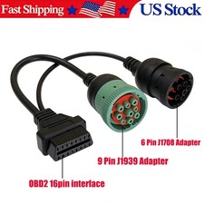 OBD 6pin 9pin Cable for Truck 6 9pin to OBD2 16pin Adapter Style: Truck 6 9pin