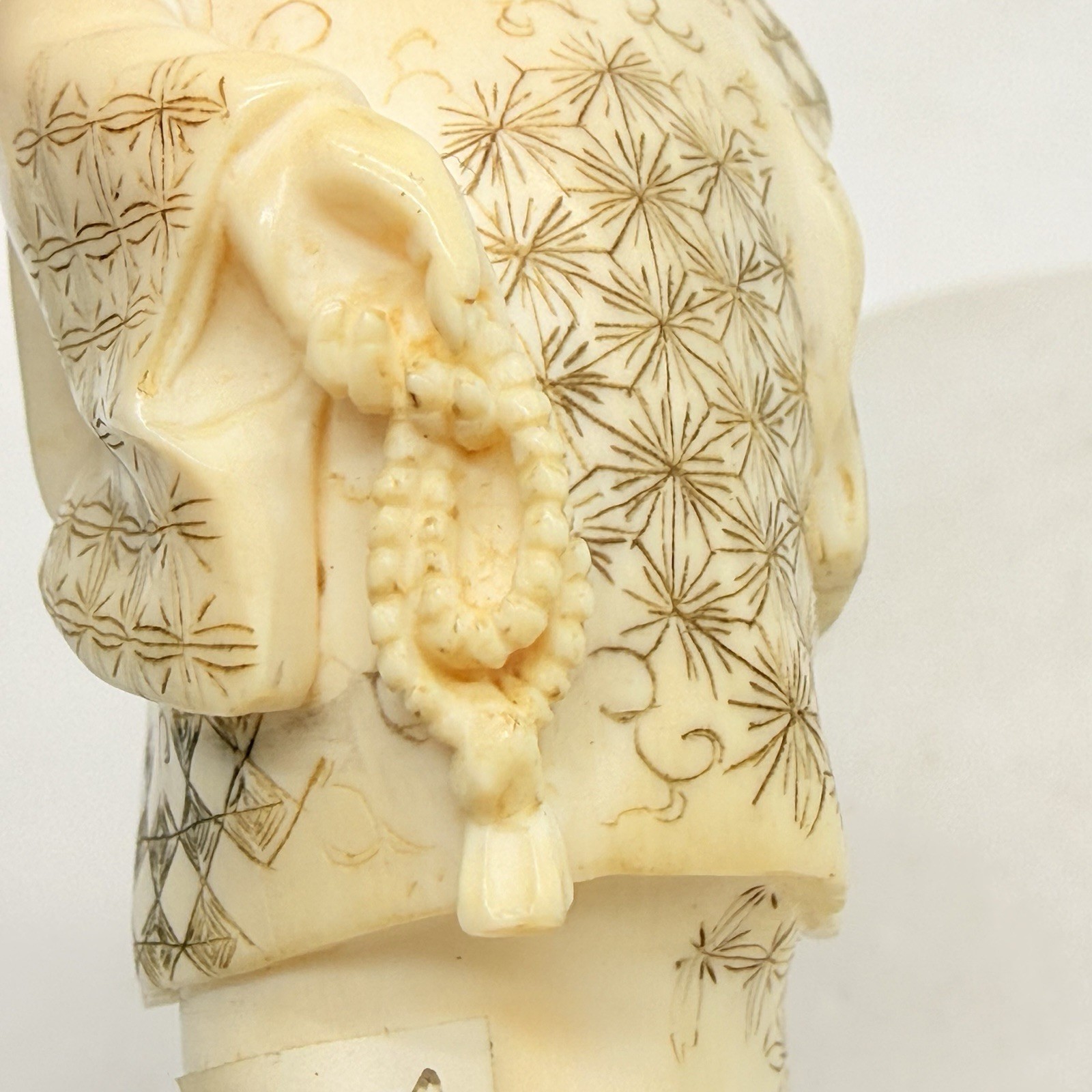 19th c Antique Japanese Meiji Carving Okimono Figurine 3”- Signed