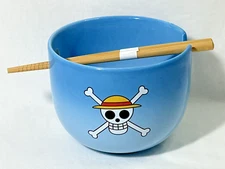 One Piece Ramen Bowl With Chopsticks 14oz Ceramic Monkey D Luffy Anime