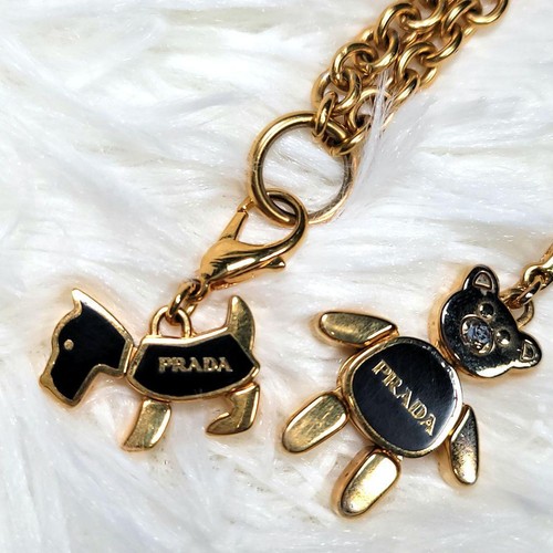 PRADA Necklace Dog Bear Charm Chain Good condition eBay
