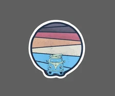 Surf Van Sticker Retro Waterproof Ocean Beach Vintage Gift NEW