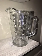 Libbey Crisa lg Heavy beverage pitcher dot design EUC