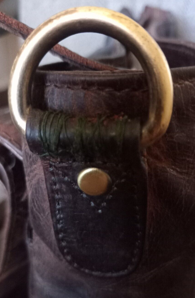 Leather Briefcase Messenger Bag Brown Vintage India Laptop eBay